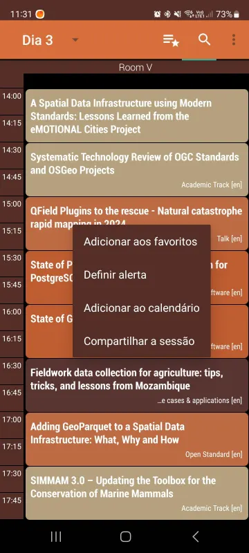 FOSS4G 2024 Schedule screenshot 2