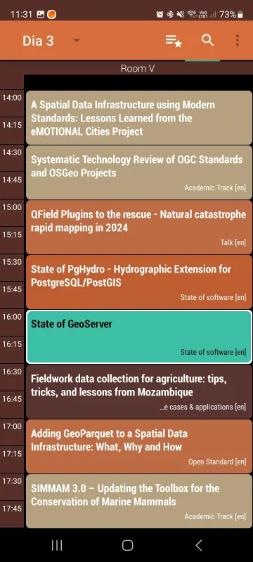 FOSS4G 2024 Schedule screenshot 3
