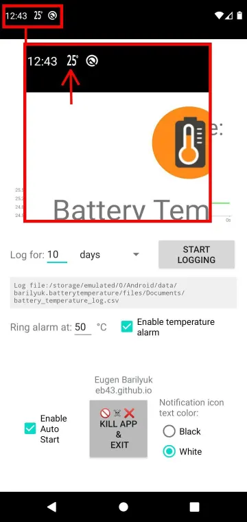 BatteryTemperatureDisplay screenshot 5