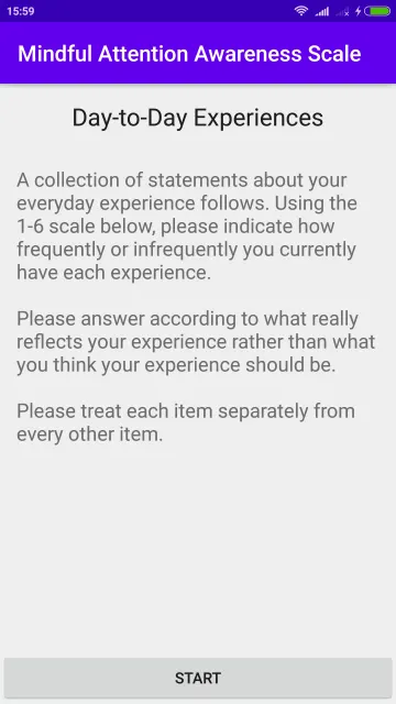 Mindful Attention Awareness Scale screenshot 2