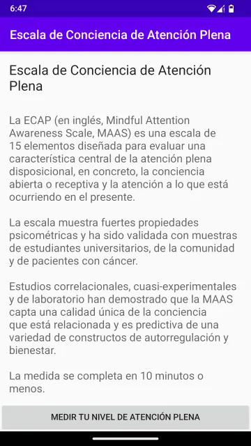 Mindful Attention Awareness Scale screenshot 5