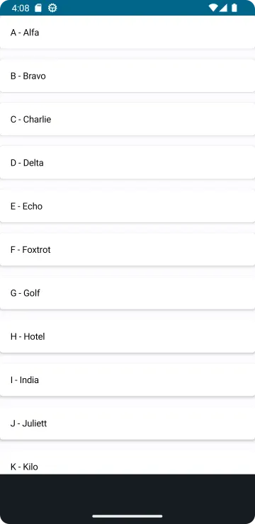 NATO Alphabet Memorizer screenshot 1