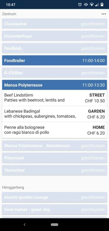 ETH & UZH mensa Zürich screenshot 3