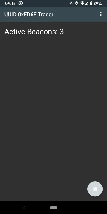 UUID 0xFD6F Scanner screenshot 2