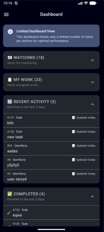 Taiga Mobile Nova screenshot 1