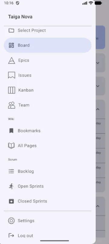 Taiga Mobile Nova screenshot 6