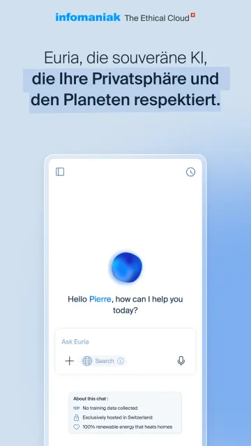 Infomaniak Euria screenshot 1