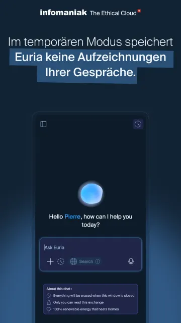 Infomaniak Euria screenshot 2