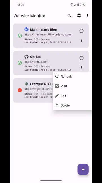 تطبيق Website Monitor screenshot 1