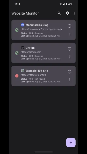 تطبيق Website Monitor screenshot 8