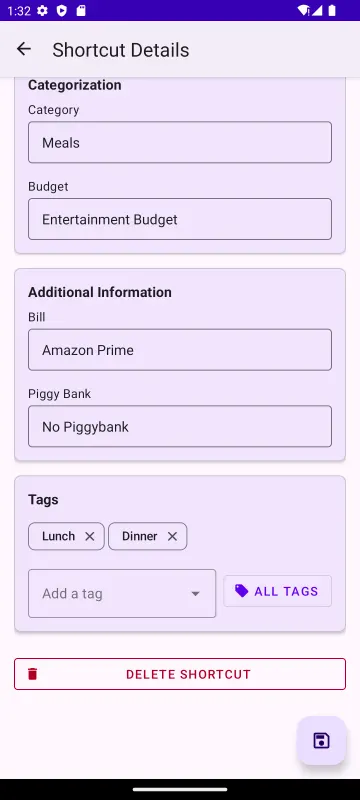 Firefly III Shortcuts screenshot 8