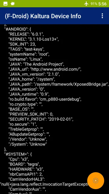 kDI Device Info system permission screenshot 2