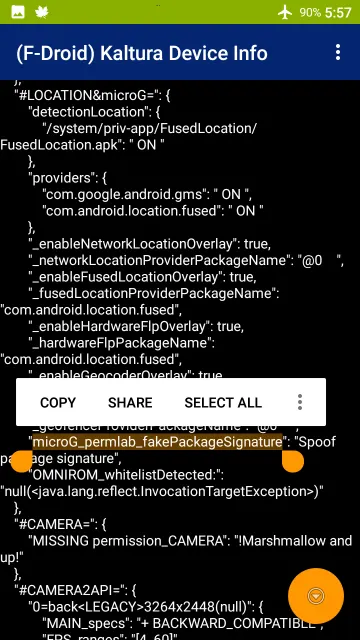 kDI Device Info system permission screenshot 3
