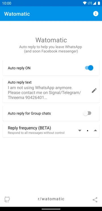 Watomatic - Auto Reply For WhatsApp screenshot 1