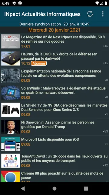 Next Actualités informatiques screenshot 1