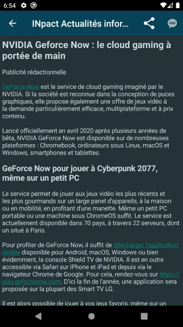 Next Actualités informatiques screenshot 2