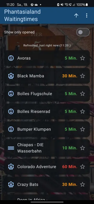 تطبيق Phantasialand Wait Times screenshot 2