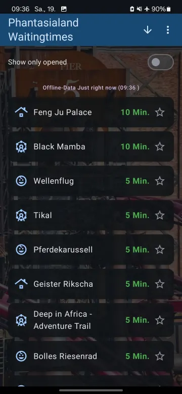 تطبيق Phantasialand Wait Times screenshot 3