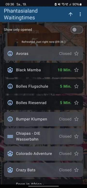 تطبيق Phantasialand Wait Times screenshot 4