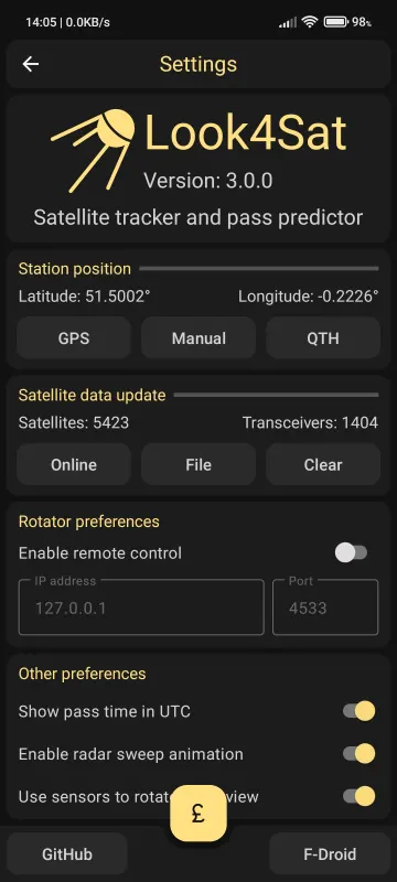 Look4Sat: Satellite tracker screenshot 4