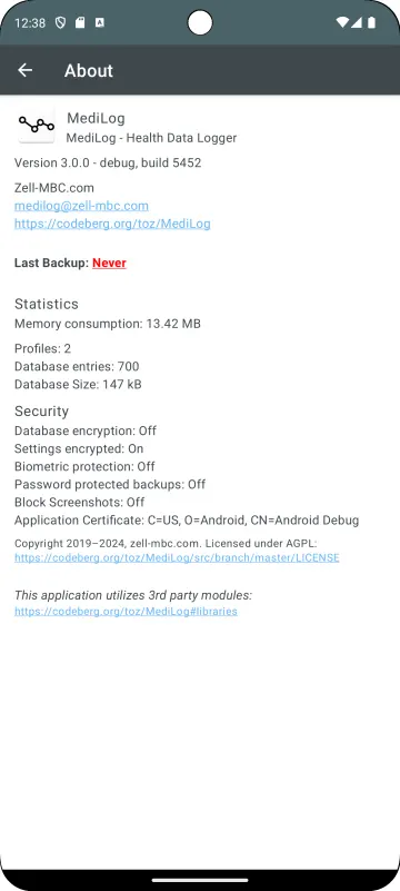 MediLog (Reproducible build) screenshot 1