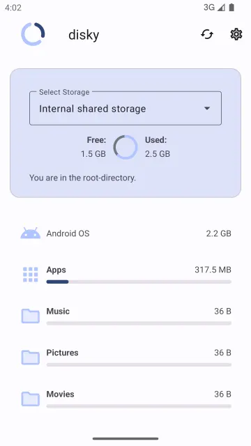 disky - Find your biggest diskspace thieves! screenshot 1