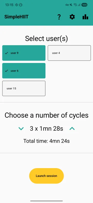 SimpleHIIT screenshot 1