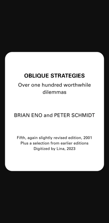 Oblique Strategies screenshot 1