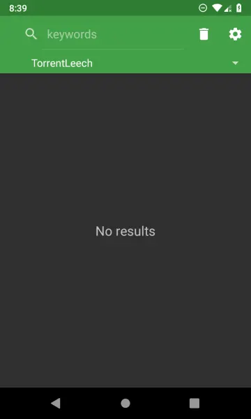 tTorrent search screenshot 1