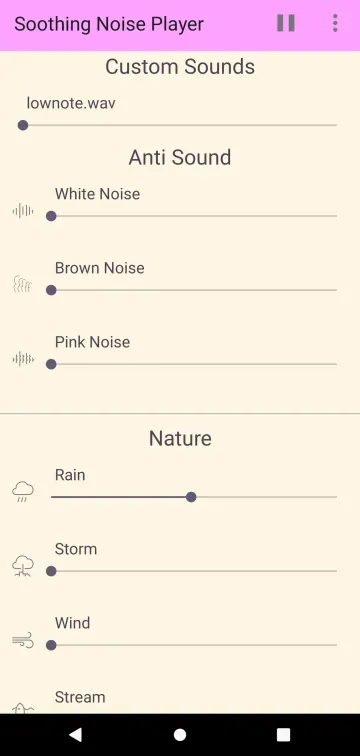 تطبيق Soothing Noise Player screenshot 1