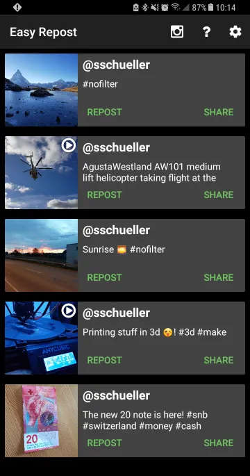 Easy Repost and Downloader for Instagram screenshot 1