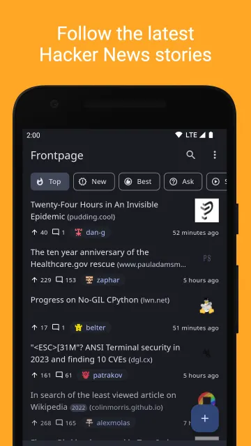 Glider for Hacker News screenshot 1