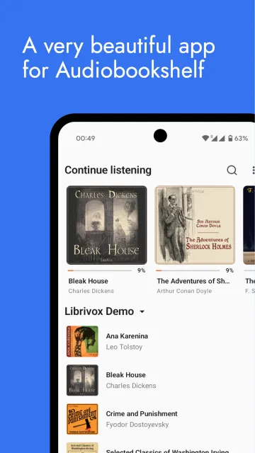 Lissen: Audiobookshelf client screenshot 1