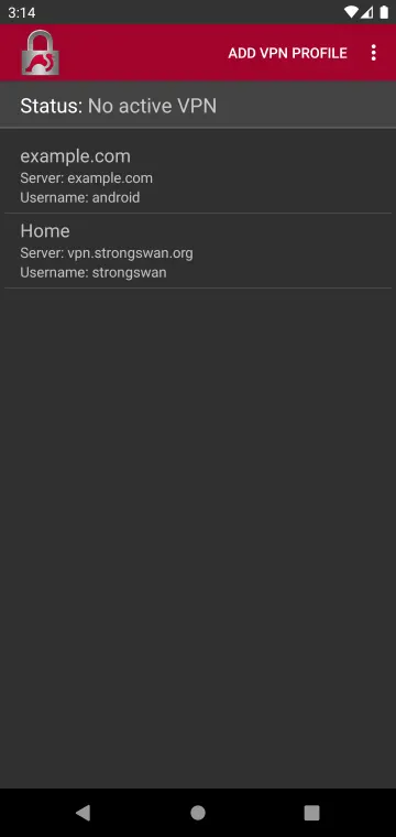 strongSwan VPN Client screenshot 1