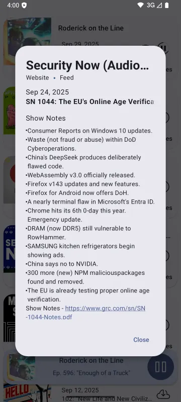 Escapepod - Podcast Player screenshot 7