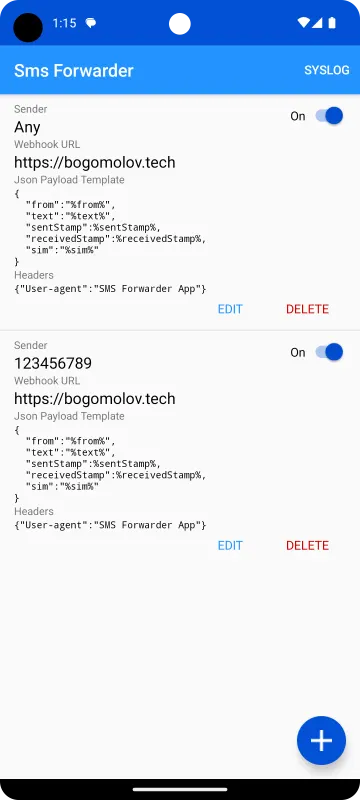 SMS to URL Forwarder screenshot 1