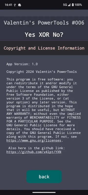 Valentin's PowerTools #006 - Yes XOR No? screenshot 4